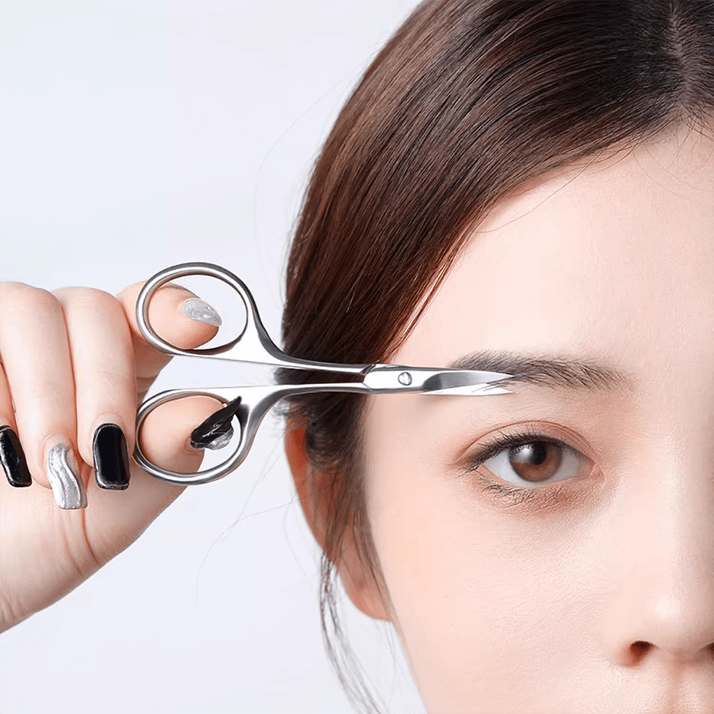 Eyebrow Scissors, Stainless Steel Nose Hair & Facial Hair Trimmer