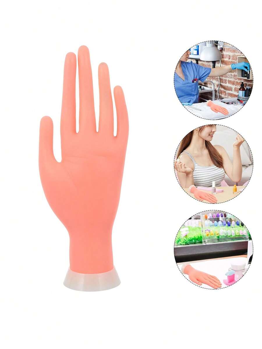 Silicone Finger Movable Model Nail Art Practice Hand Acrylic Fake Nail