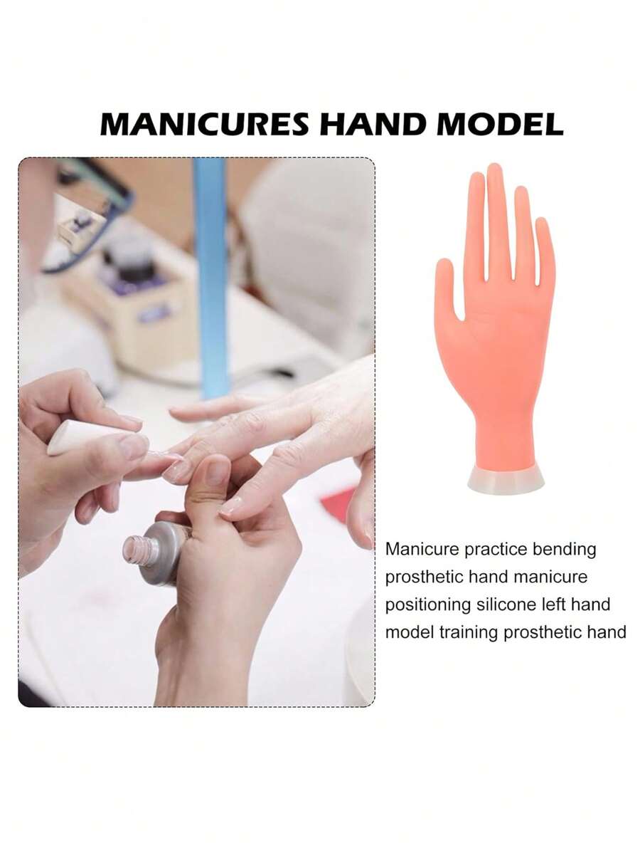 Silicone Finger Movable Model Nail Art Practice Hand Acrylic Fake Nail