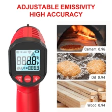 HYTAIS HYTAIS TS600 Digital Thermometer, Non-Contact Temperature Sensor, Non Contact IR Gun Emissivity Adjustable -50~600°C Handheld Temp Measure For Cooking Pizza Oven Industrial Outdoor