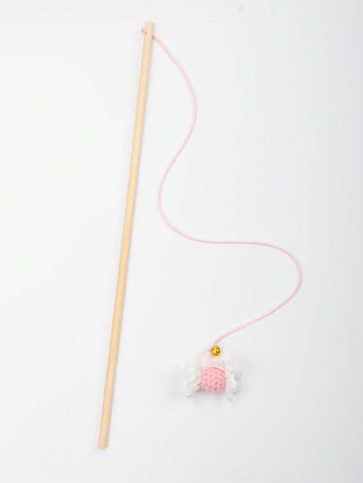 Cute Multi-Color Interactive Cat Teaser Wand Toys, Plush String With Bell Keeps Cats Entertained