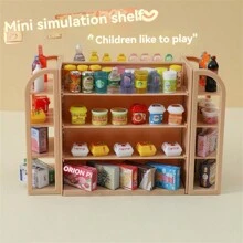 1pc/2pcs Mini Miniature Convenience Store Shelves, Realistic Furniture, Mini Supermarket Racks, Mini Kitchen Furniture - Multicolor - View 1
