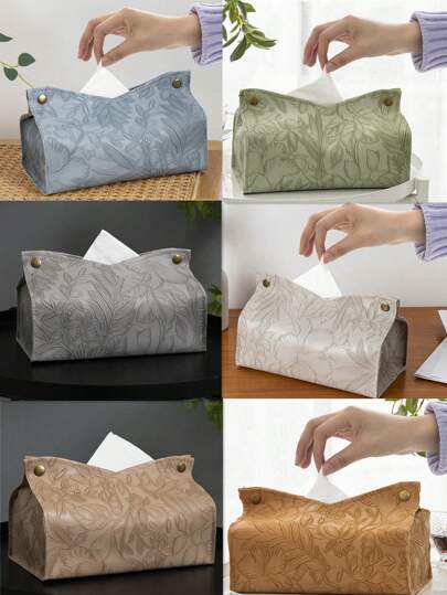 1 件/2 件/6 件套装简约花卉图案纸巾盒，PU 皮革 3D 压花 V 形防水桌面垂直纸巾架，适用于办公室、餐厅、酒吧、客厅、卧室、浴室、家居用品、桌子、家居装饰、家居组织和存储、房间装饰卧室、厨房工具、收纳盒厨房、旅行、节日、餐巾架、节日家庭聚会、适用于家庭厨房餐厅、装饰盒、女性婚礼礼物、夏季旅行节日必备品