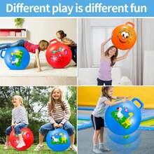 45cm/18inch/55cm/22inch Bouncy Hopper Balls With Handle For Kids, Ride On Toys Balls For Toddlers 1-3 & Kids 4-8, 1 Pack Hopper Ball 18 Inch Size For Kids Jumping Sports Ride Games Balance Exercise Indoor Outdoor Fun