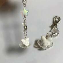 1 件时尚幸运可爱兔子、三叶草、动物兔子钥匙扣、手工串珠挂绳钥匙扣、时尚背包钥匙链吊坠万圣节汽车配件包饰学校动物哥特 Y2k 圣诞礼物创意 - 彩色 - 查看 14