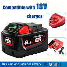 Paquete de 6 baterías de 18 V y 8,0 Ah para reemplazar todas las herramientas eléctricas inalámbricas Milwaukee M18 de 8000 mAh, batería de iones de litio compatible con las herramientas y el cargador de batería Milwaukee M18 48-11-1850 48-11-1852 48-11-1850R 48-11-1840 48-11-1828 48-11-1820 M18 M18B