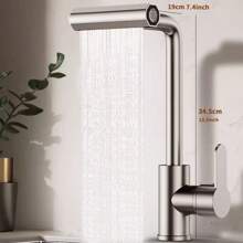 Waterfall Kitchen Faucet Stainless Steel 360° Rotating Waterfall Flow Spray Head Hot And Cold Water Sink Mixer Kitchen Faucet Kitchen Items Kitchen Accessories Kitchen Tools - one-size - View 7