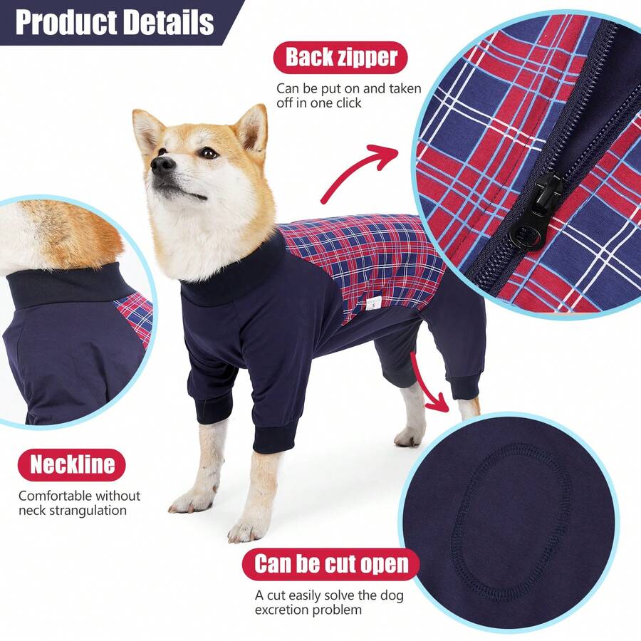 FourLegged Pet Recovery Gown, AntiLicking Wound HighElastic