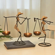 1PC Creative Metal Iron Candlestick, Romantic Candlelight Dinner Decoration, Table Decoration, Home Decoration, Interior Decoration, Candlestick Decoration, New Iron Candlestick, Home Living Room Bar Coffee Shop Table Decoration, Thanksgiving Gift, Decoration, New Year Gift, Valentine's Day Gift Gifts Birthday Graduation