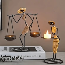 1PC Creative Metal Iron Candlestick, Romantic Candlelight Dinner Decoration, Table Decoration, Home Decoration, Interior Decoration, Candlestick Decoration, New Iron Candlestick, Home Living Room Bar Coffee Shop Table Decoration, Thanksgiving Gift, Decoration, New Year Gift, Valentine's Day Gift Gifts Birthday Graduation