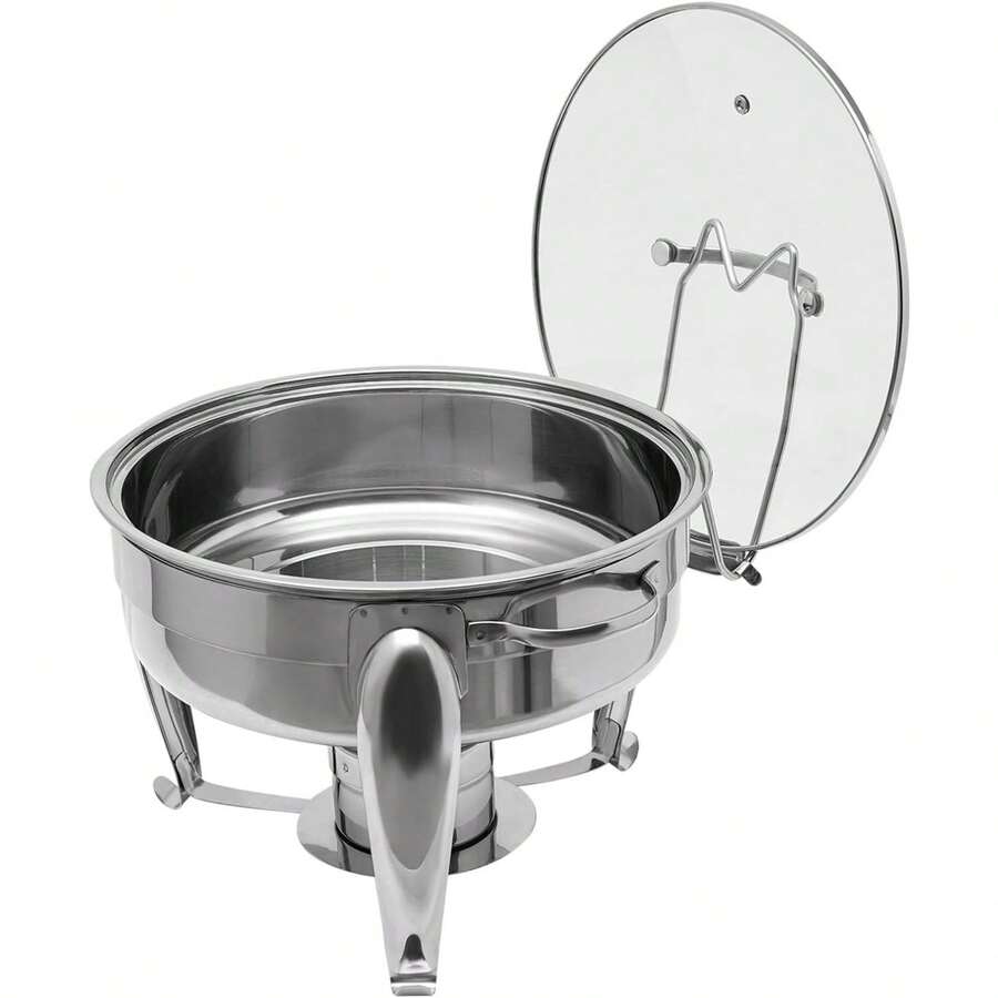 Chafing Dish, 6 Quart Round Stainless Steel Chafing Dish Buffet Warmer
