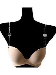 Elegant Minimalist Butterfly Body Chain, Stylish And Sexy Invisible Off-The-Shoulder Strap Jewelry, Adjustable Rhinestone Shoulder Chain Accessories Halloween
