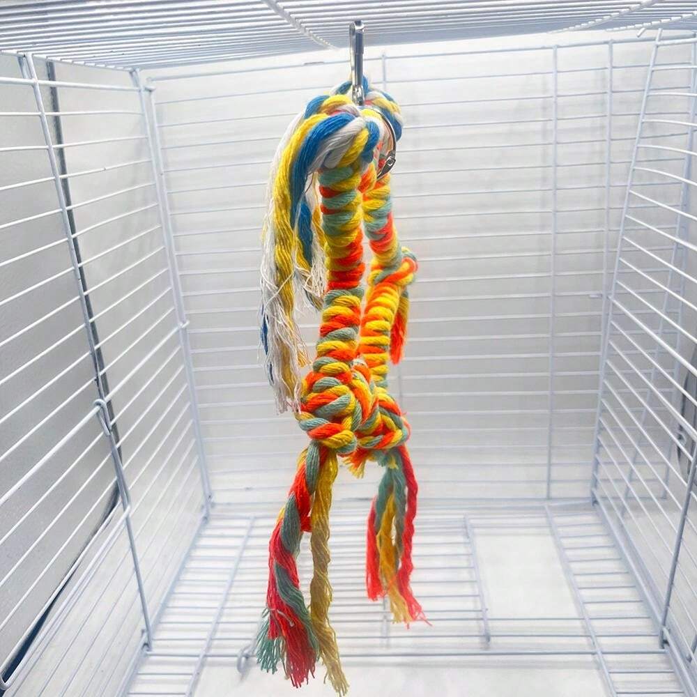 Christmas Pentagon Rope Swing Colorful Bird Toy Parrot Perch Climbing