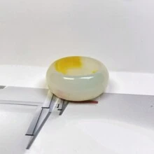 1 Anillo de jade natural de Bashan, anillo de estilo elegante con piedra preciosa para mujer. Se puede seleccionar una variedad de colores, talla uniforme, anillo de compromiso, joyería de esmeralda, regalo personalizado para mamá, regalo para ella, anillo hecho a mano.