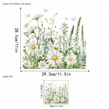 1pc Fresh White Daisy Flower Glass Sticker, Casual Daily Necessity, Stickers, Wall Decal, Vinly Decal For Home Decorations, Spring Decoration Items Refresh Your Home, Rama Decoration Stickers