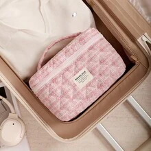 1 túi đựng đồ trang điểm phong cách Hàn Quốc/Nhật Bản chất lượng cao có sức chứa lớn, đựng son môi, cọ, sản phẩm chăm sóc da, túi đựng đồ vệ sinh cá nhân du lịch thanh lịch - Nhiều màu - Xem 5