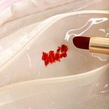 1 túi đựng đồ trang điểm phong cách Hàn Quốc/Nhật Bản chất lượng cao có sức chứa lớn, đựng son môi, cọ, sản phẩm chăm sóc da, túi đựng đồ vệ sinh cá nhân du lịch thanh lịch - Nhiều màu - Xem 6