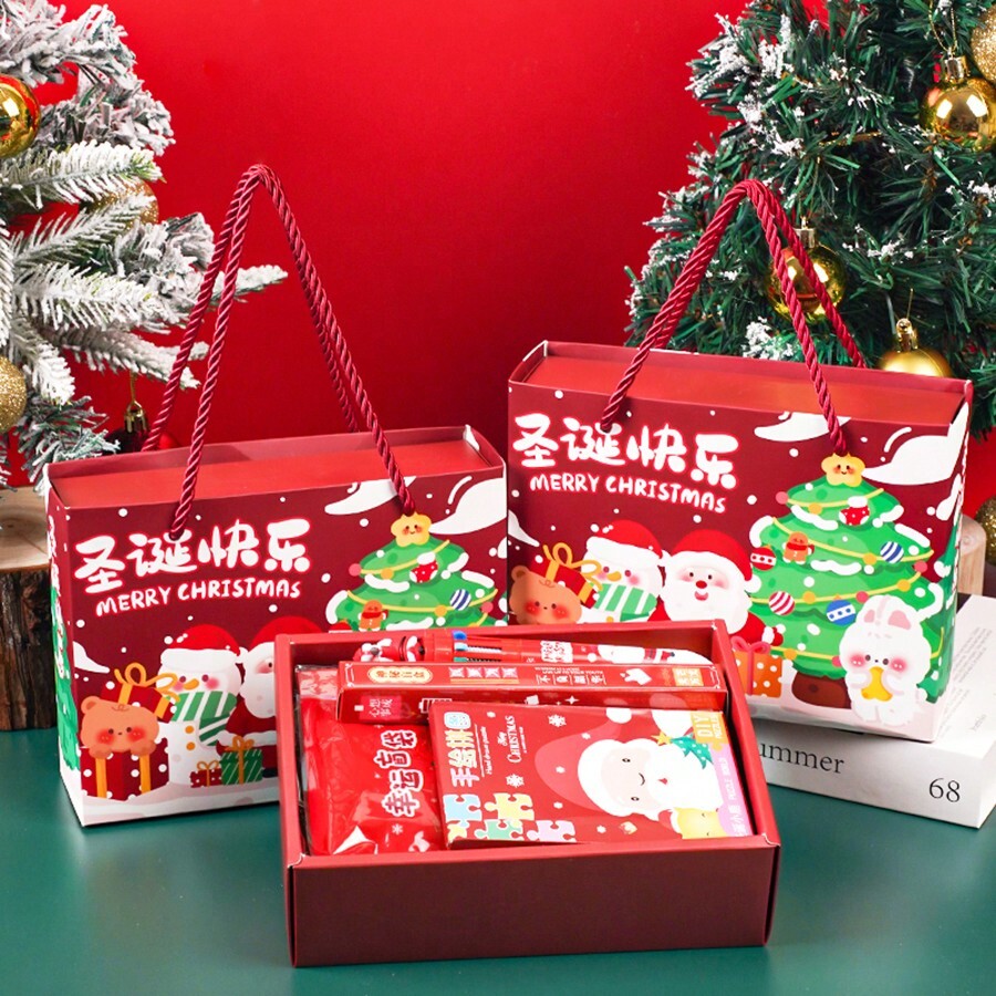 Christmas Party Favor Stationery Set, Cartoon Cute Premium Gift Box, 10