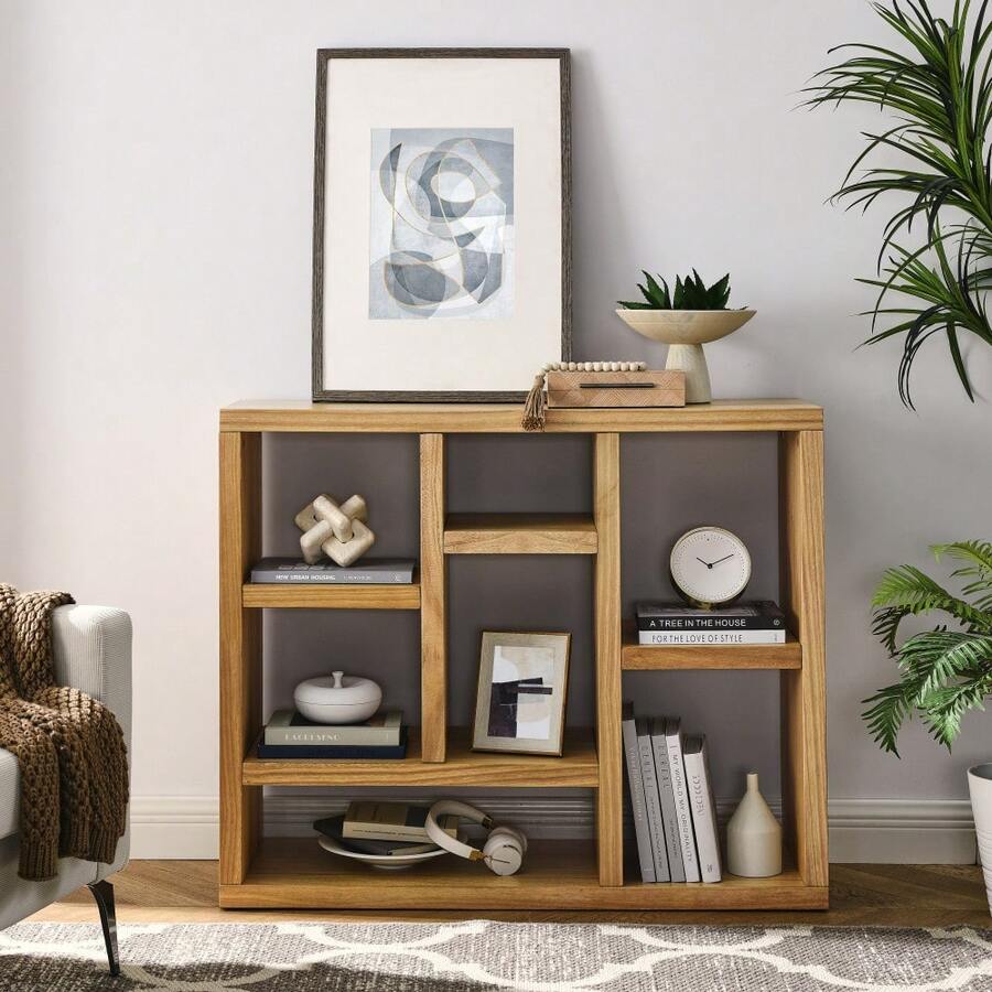 Open Wooden Open Shelf Bookcase, Freestanding Display Storage