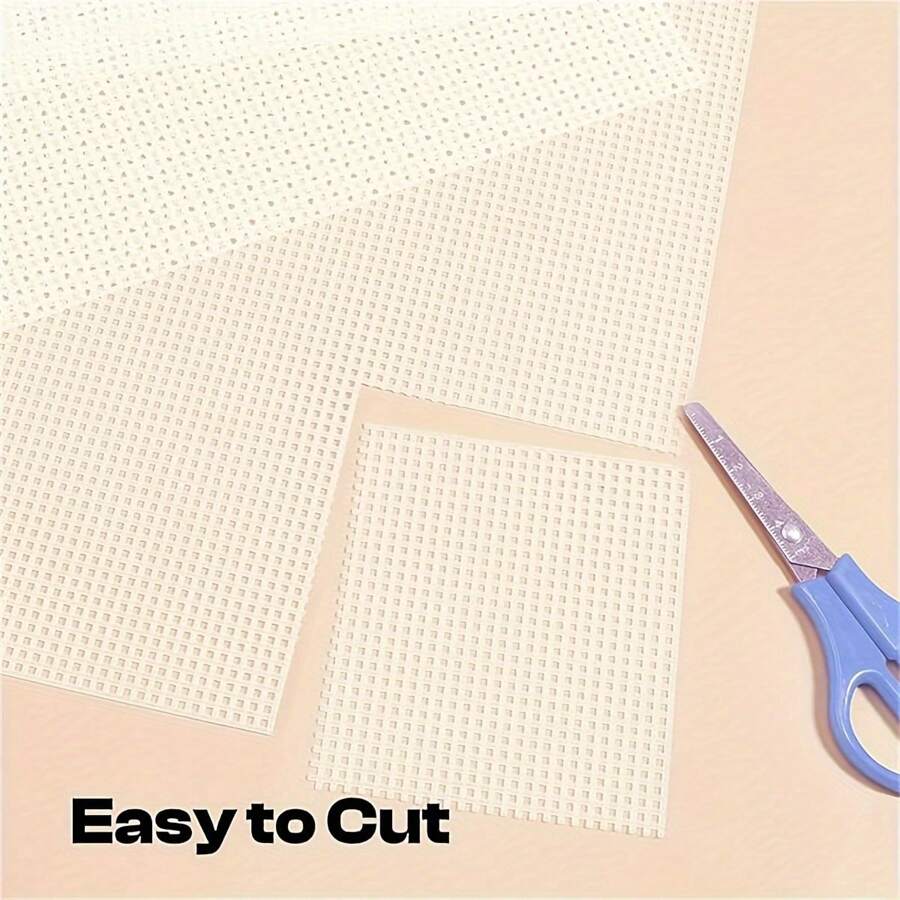 Pack Of 2pcs Plastic Mesh Canvas Sheets For Embroidery, Acrylic Yarn