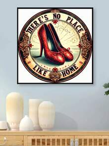 Bộ dụng cụ làm tranh kim cương 5D DIY - "Không nơi nào bằng nhà" Giày cao gót màu đỏ, Bộ dụng cụ vẽ tranh đầy đủ cho người mới bắt đầu, Đồ thủ công không khung - Nhiều màu - Xem 3