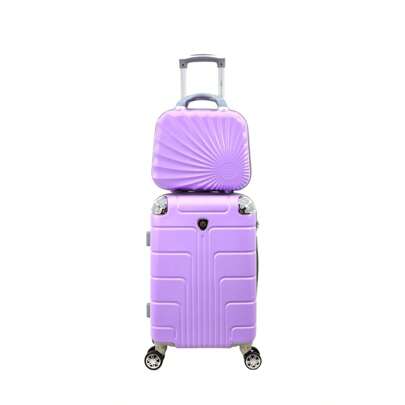 Kit Maleta De 18 Pulgadas +1 Neceser Resistente Impermeable Con Esquineros Anti Golpe Y Asa Retráctil