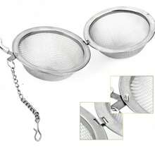 1PC Premium 304 Stainless Steel Seasoning Strainer Ball With Extended Chain Hook Convenient Tea And Soup Strainer Seasoning And Seasoning Container Durable Rust-Proof And Easy To Clean - Silver - View 4