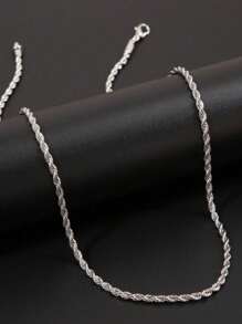 European Type Chain Men's Twist Chain Hip-Hop Trap / Fashion Chain Bahian Cord - 銀色 - 查看 2