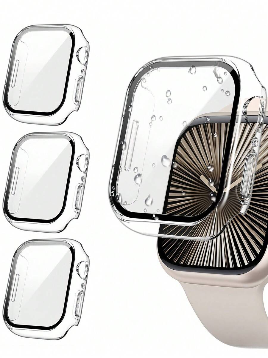 3 Packs 3 IN 1 Tempered Glass Film Hard PC Bumper Case Compatible With