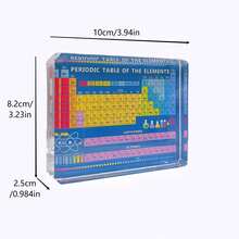 1 件 K9 水晶玻璃化学元素周期表桌面装饰，3.94 英寸（10 厘米）水晶元素周期表教育装饰品，礼盒包装，特殊教学工具，适合化学爱好者、科学办公室家居装饰 - 彩色 - 查看 3