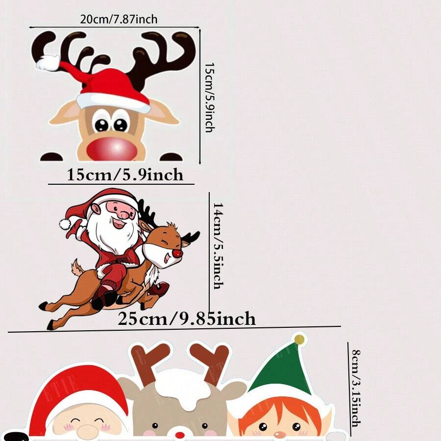 1pc Christmas Party Decoration, Christmas Reindeer Shape Car Window