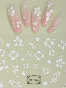 1 tờ 5D Embossed Dazzling Fireworks Nail Sticker DIY Keo dán móng tay nghệ thuật dán móng tay - Nhiều màu - Xem 3