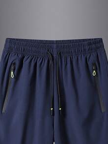 Short deportivo de malla transpirable y corte holgado para hombre de talla grande, con estilo boyfriend, para verano - Azul - Ver 3