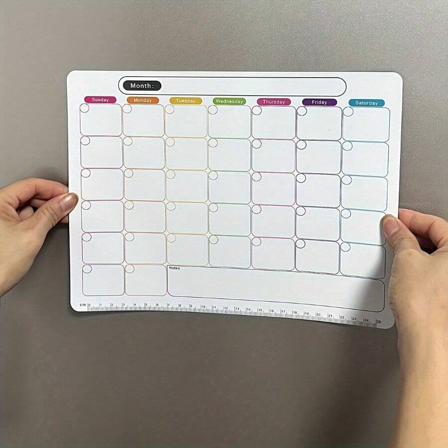 Erasable Monthly And Weekly Schedule Calendar Sticker Flexible
