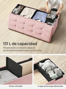 SONGMICS Storage Bins With Lids - Pink - View 3