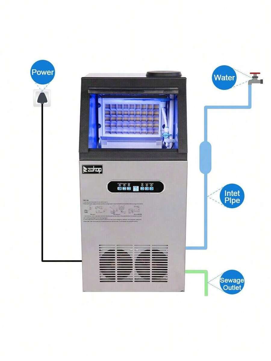 ZOKOP 150 Lbs Commercial Ice Maker Catering Bar Machine Food Service