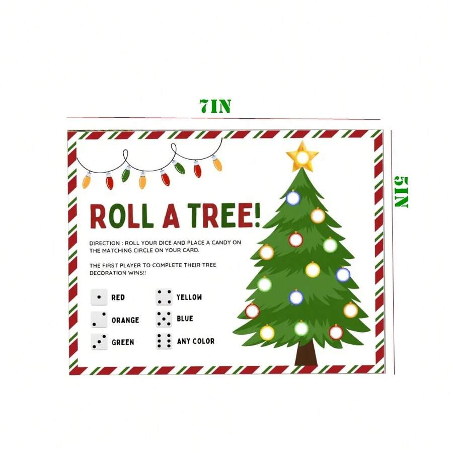 20Pcs Funny Christmas Game Cars, Roll A Christmas Tree Game For
