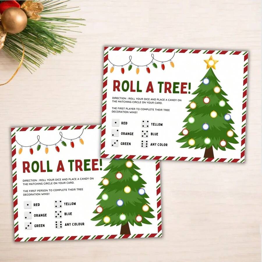 20Pcs Funny Christmas Game Cars, Roll A Christmas Tree Game For