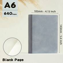 1 peça, caderno super grosso A6 (4,13 * 5,6 polegadas) blocos de notas fofos cores criatividade papelaria 640 páginas capa de PU em branco papelaria material de escritório escolar (para esboços e grafite)