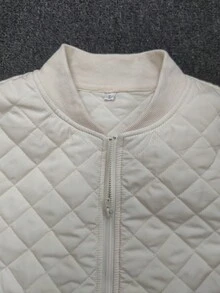 Leichte Damen Bomberjacke Steppjacke Gesteppt Mantel Herbst Winddicht Warm Reißverschluss mit Tasche Stehkragen Oberbekleidung für Herbst Damenbekleidung