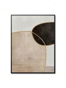 3 Piezas Pintura decorativa de pared moderna de geometría dorada, arte abstracto en lienzo con líneas geométricas doradas y negras, para decoración de dormitorio, sala de estar u oficina, estética