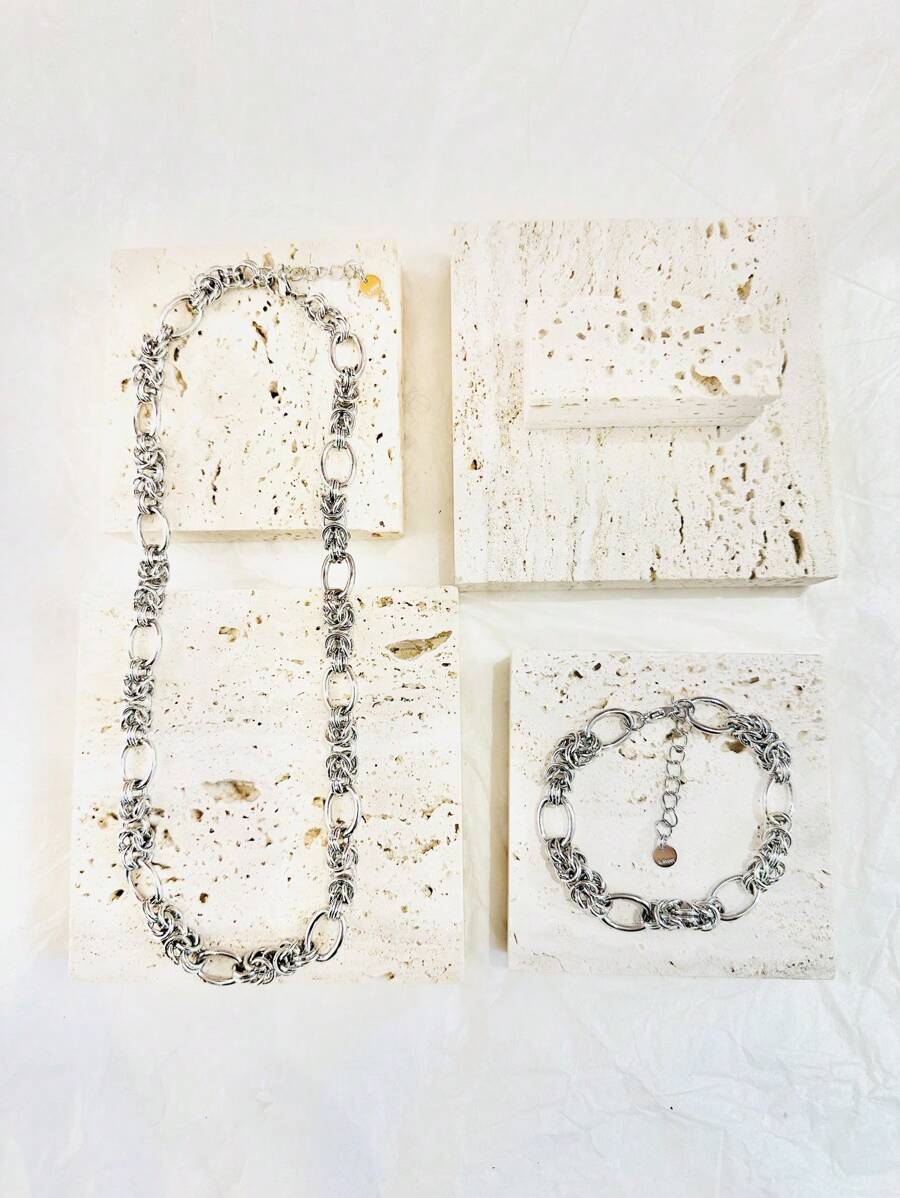 COLLIER MAILLE VINTAGE EN ACIER INOXYDABLE