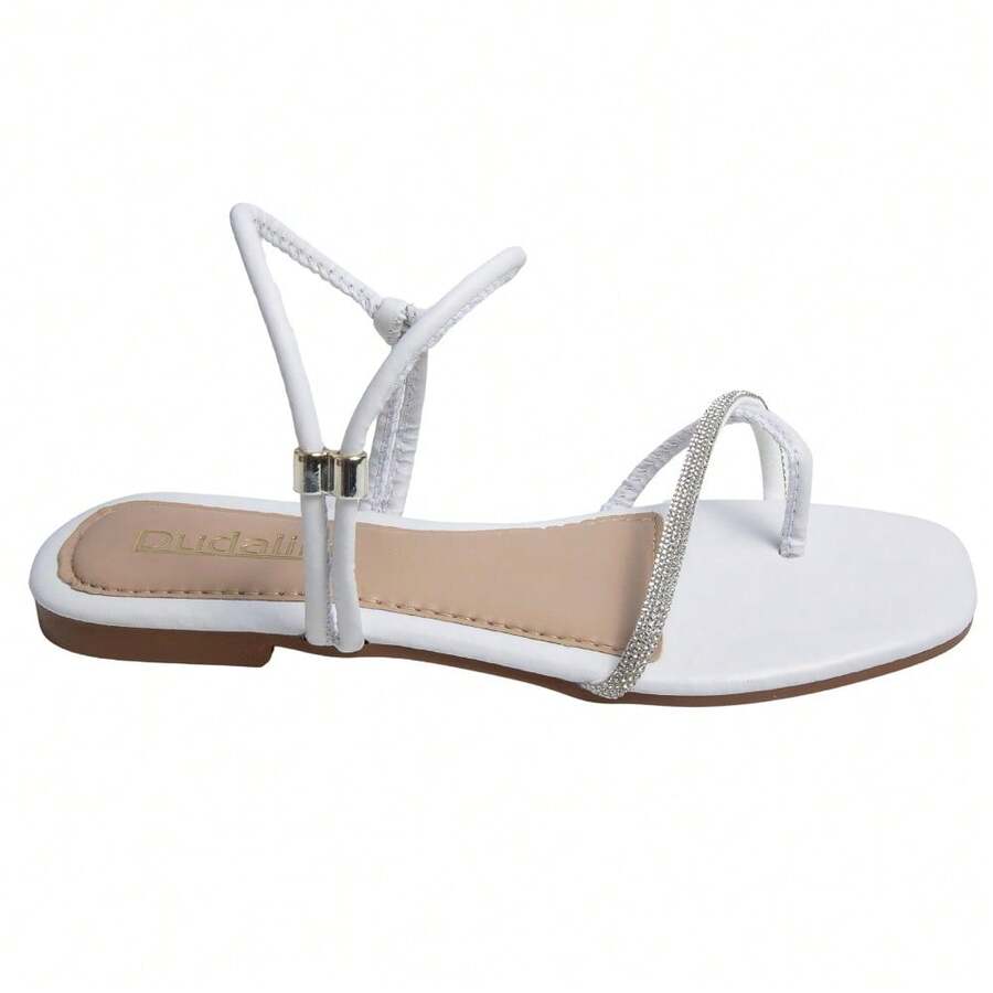 Women's Fashion Flat Sandal - 白色 - 查看 1