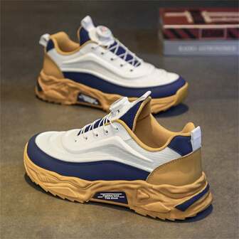 男士春季休闲旋转按钮热销复古厚底运动鞋潮流运动鞋