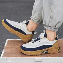 男士春季休闲旋转按钮热销复古厚底运动鞋潮流运动鞋 - 白蘭地 - 查看 6