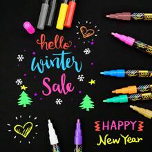 12 Colors Liquid Chalk Markers, Dry Erase And Window Markers Suitable For All Non-Porous Surfaces, Great For Restaurant Menu Boards, Coffee Boards, Chalkboards, Whiteboards, Blackboards, LED Writing Boards, Window Signs, Car Windows, Kids Art, School Work, Food Containers, Glass, Ceramic Mugs, Etc.,School Supplies,Back To School