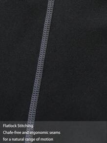 Thermisch gefüttertes elastisches Langarm Sport T-Shirt, feuchtigkeitsableitendes Trainingsaktivwear für Outdoor-Sport, Jagd, Skifahren, Fitness - Schwarz - Übersicht 8