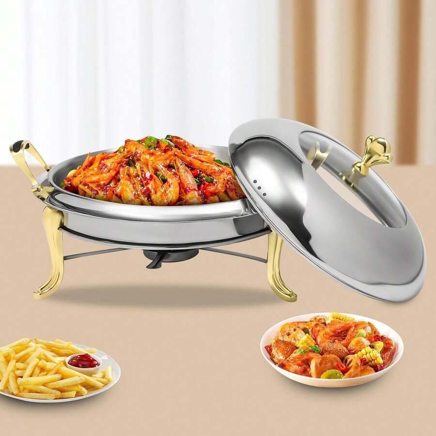 2.5L/2.64QT Round Chafing Dish Stainless Steel Chafer Buffet Catering