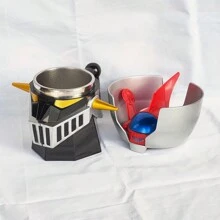 400ml Taza de anime, taza de café con tapa de acero inoxidable con el robot transformador de anime japonés MAZINGER Z, para oficina - multicolor - Ver 10