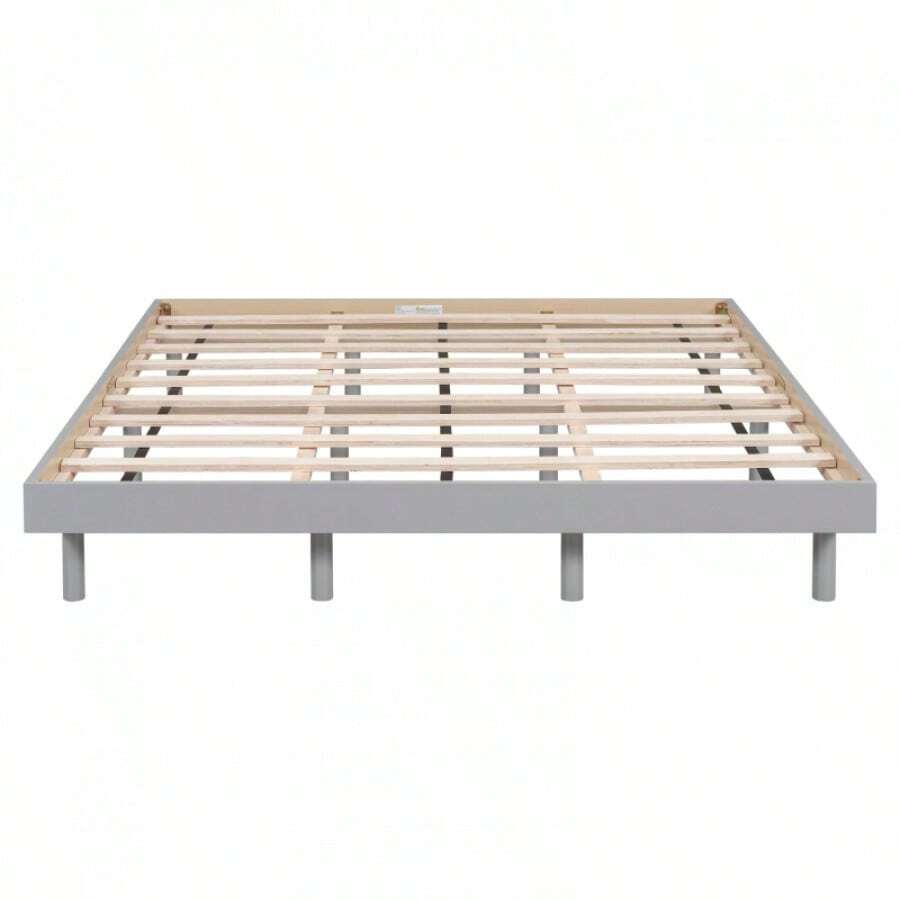 A QueenSized Floating Platform Bed Frame With A Modern Design And A